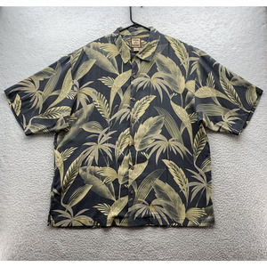 Tommy Bahama Hawaiian Shirt Mens XL X-Large Silk Floral Palms Tropical Beach Dad